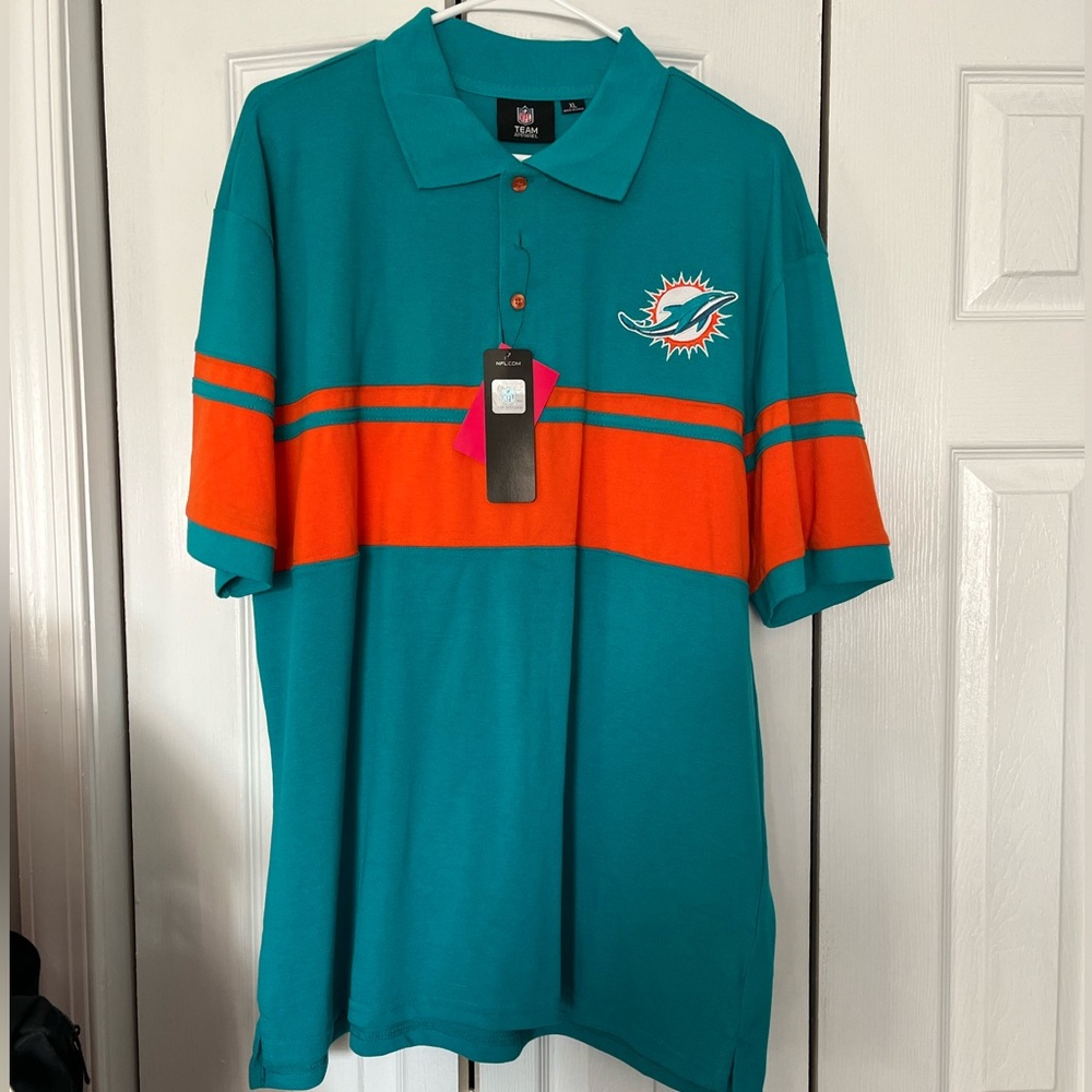 NFL Team Apparel Miami Dolphins Men’s Polo XL NEW WITH TAGS